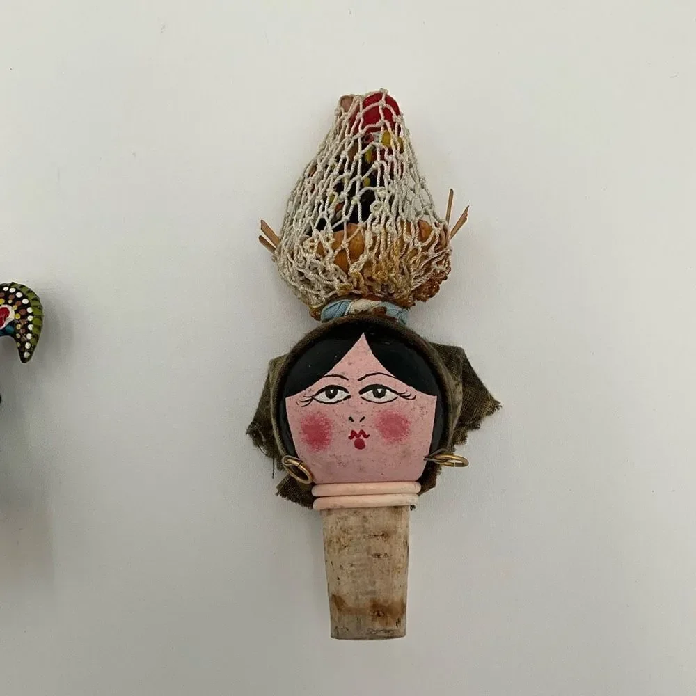 VINTAGE Hand painted Wine Corks Set of 3